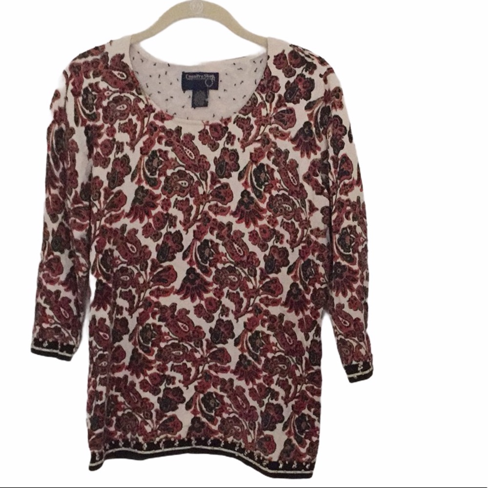 Country shop silk hand beaded sweater